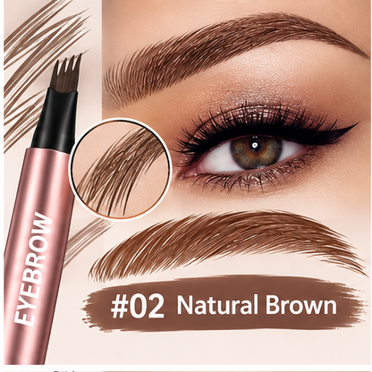 4-Tip Waterproof Eyebrow Pen | Natural Hair-Like Strokes