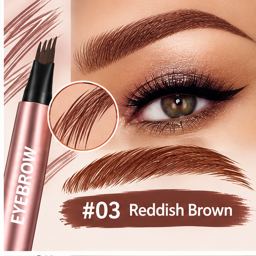 4-Tip Waterproof Eyebrow Pen | Natural Hair-Like Strokes