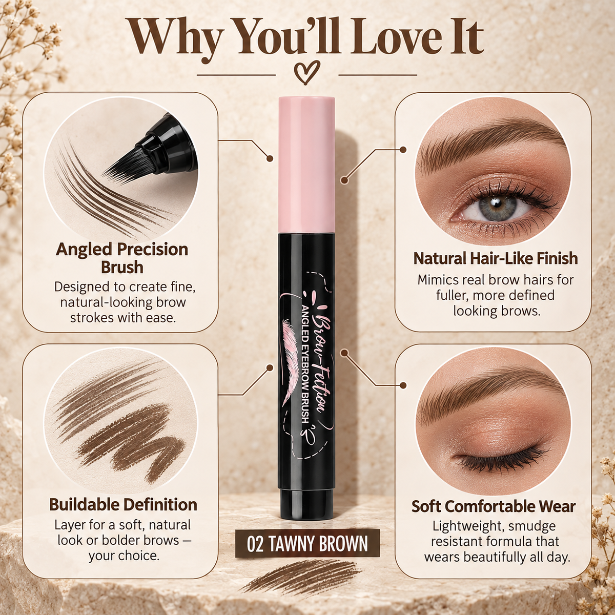 LIMITED OFFER: Buy 2 Get 1 Free | Precision Angled Eyebrow Brush for Soft, Defined Brows