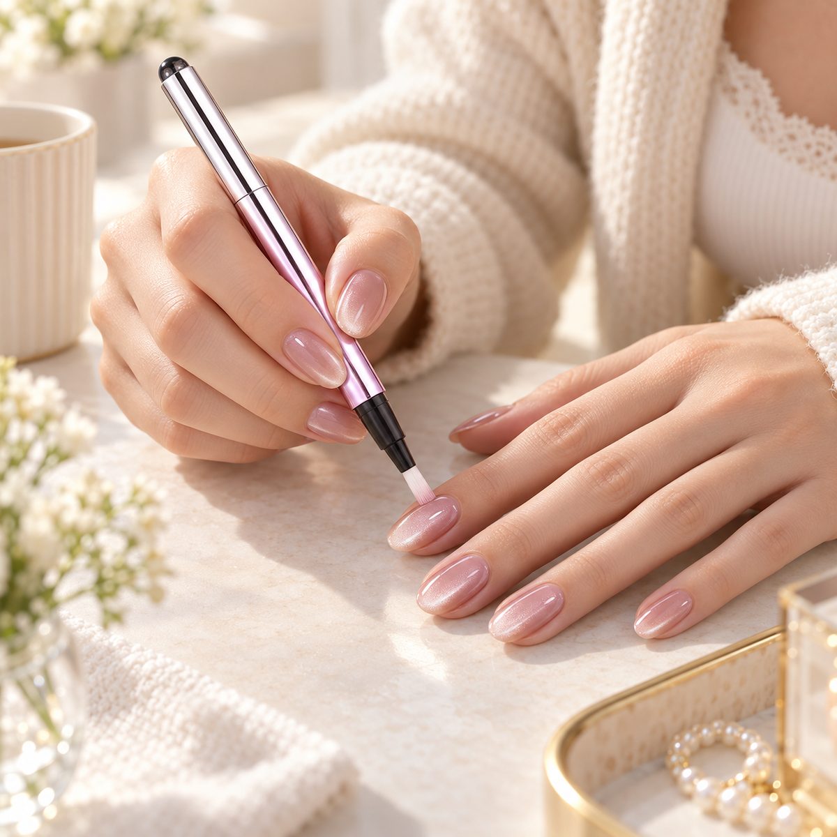 6-in-1 Cat Eye Nail Gel Pen – Easy Magnetic Nail Art at Home