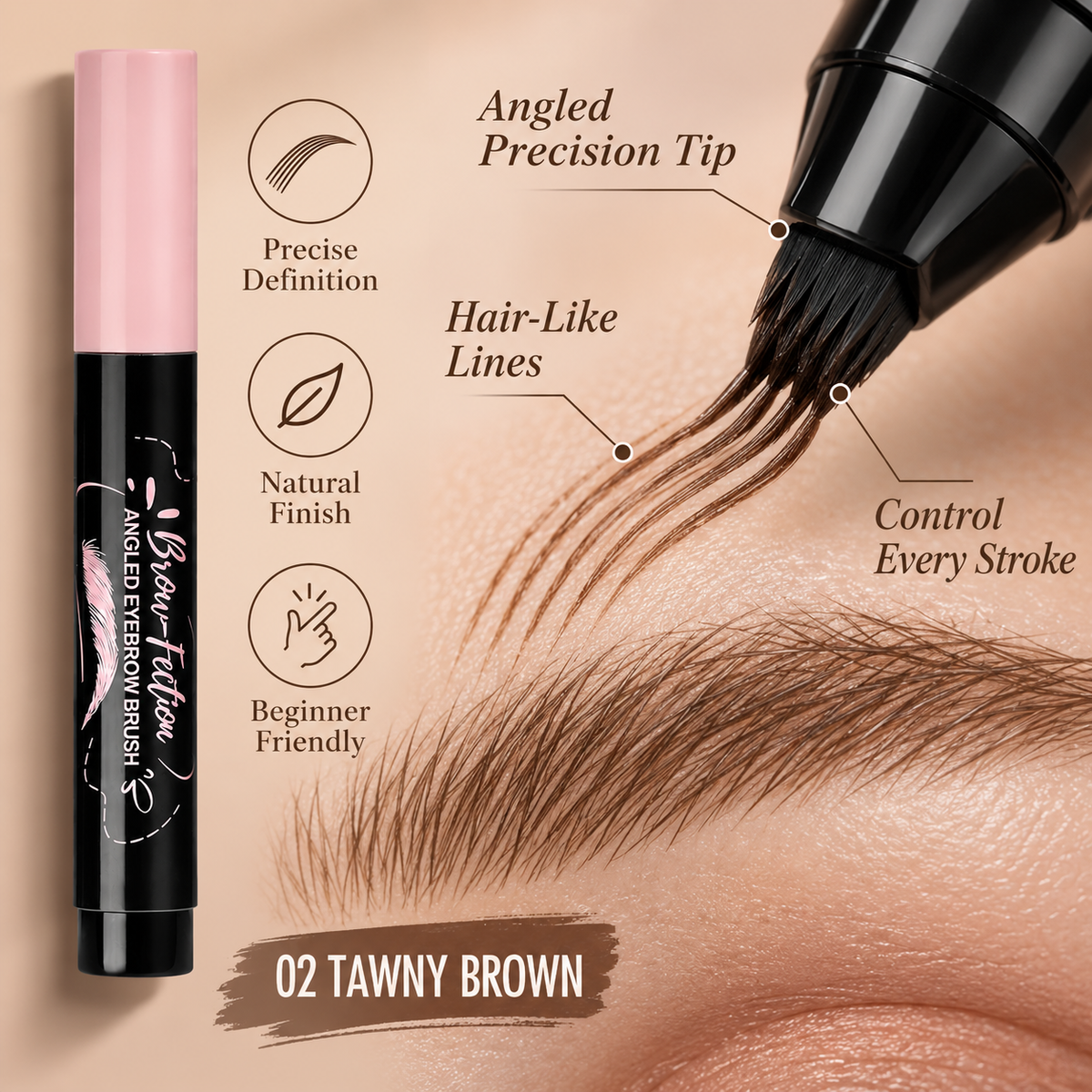 LIMITED OFFER: Buy 2 Get 1 Free | Precision Angled Eyebrow Brush for Soft, Defined Brows