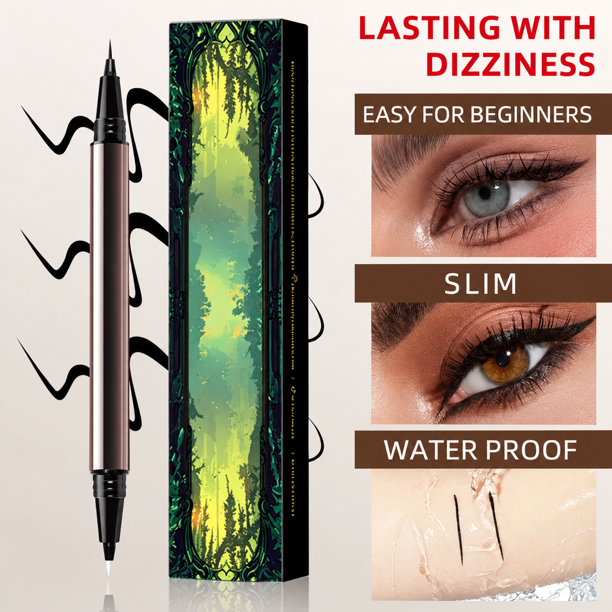 🔥 2-In-1 Waterproof Eyeliner Pen With Correction Tip