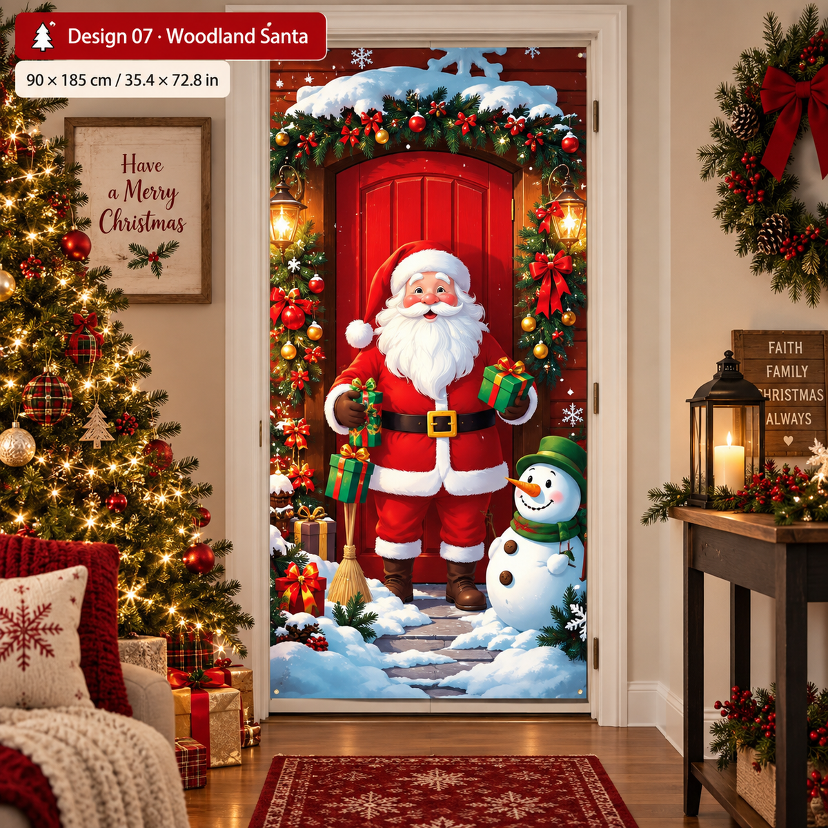 🎄 50% OFF NOW! Christmas Front Door Decoration – Festive Santa, Elf & Holiday Door Cover – Easy Installation in Under 1 Minute