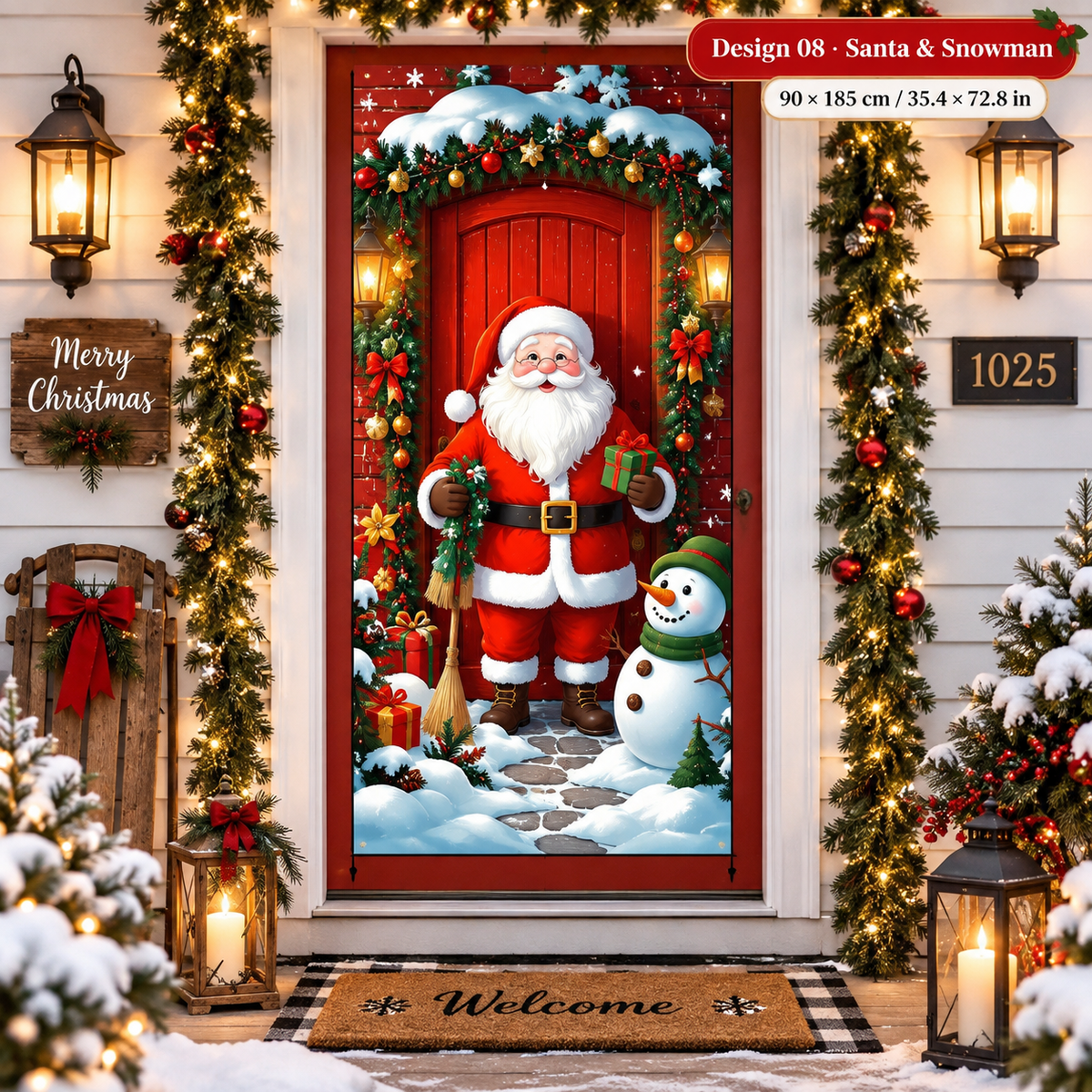 🎄 50% OFF NOW! Christmas Front Door Decoration – Festive Santa, Elf & Holiday Door Cover – Easy Installation in Under 1 Minute