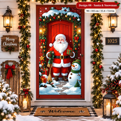 🎄 50% OFF NOW! Christmas Front Door Decoration – Festive Santa, Elf & Holiday Door Cover – Easy Installation in Under 1 Minute