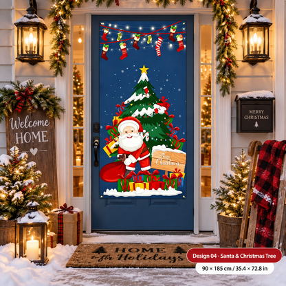 🎄 50% OFF NOW! Christmas Front Door Decoration – Festive Santa, Elf & Holiday Door Cover – Easy Installation in Under 1 Minute