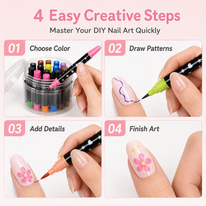 💅24‑Colors Dual‑Ended Nail Art Pens‑DIY Manicure Drawing Set🎁