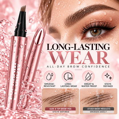 4-Tip Waterproof Eyebrow Pen | Natural Hair-Like Strokes