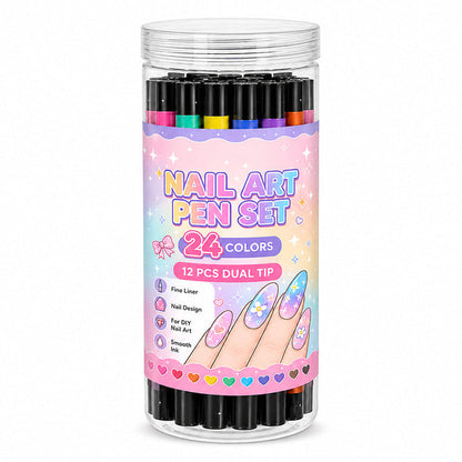 💅24‑Colors Dual‑Ended Nail Art Pens‑DIY Manicure Drawing Set🎁