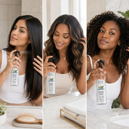 Rosemary & Rice Water Hair Care Spray – Lightweight Leave-In Mist for Soft, Smooth & Shiny-Looking Hair