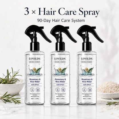 Rosemary & Rice Water Hair Care Spray – Lightweight Leave-In Mist for Soft, Smooth & Shiny-Looking Hair