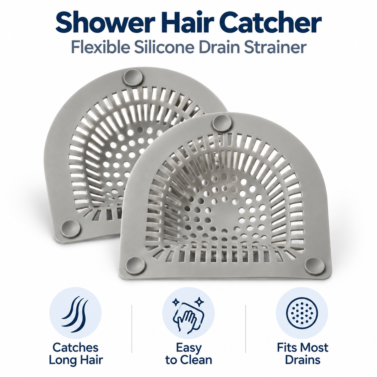 Bathroom Drain Hair Catcher – Sink & Shower Hair Filter