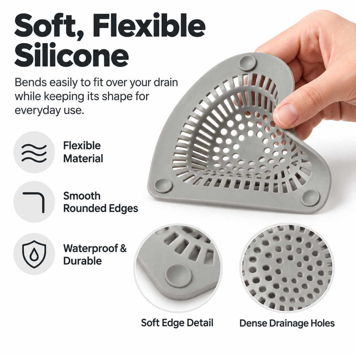 Bathroom Drain Hair Catcher – Sink & Shower Hair Filter