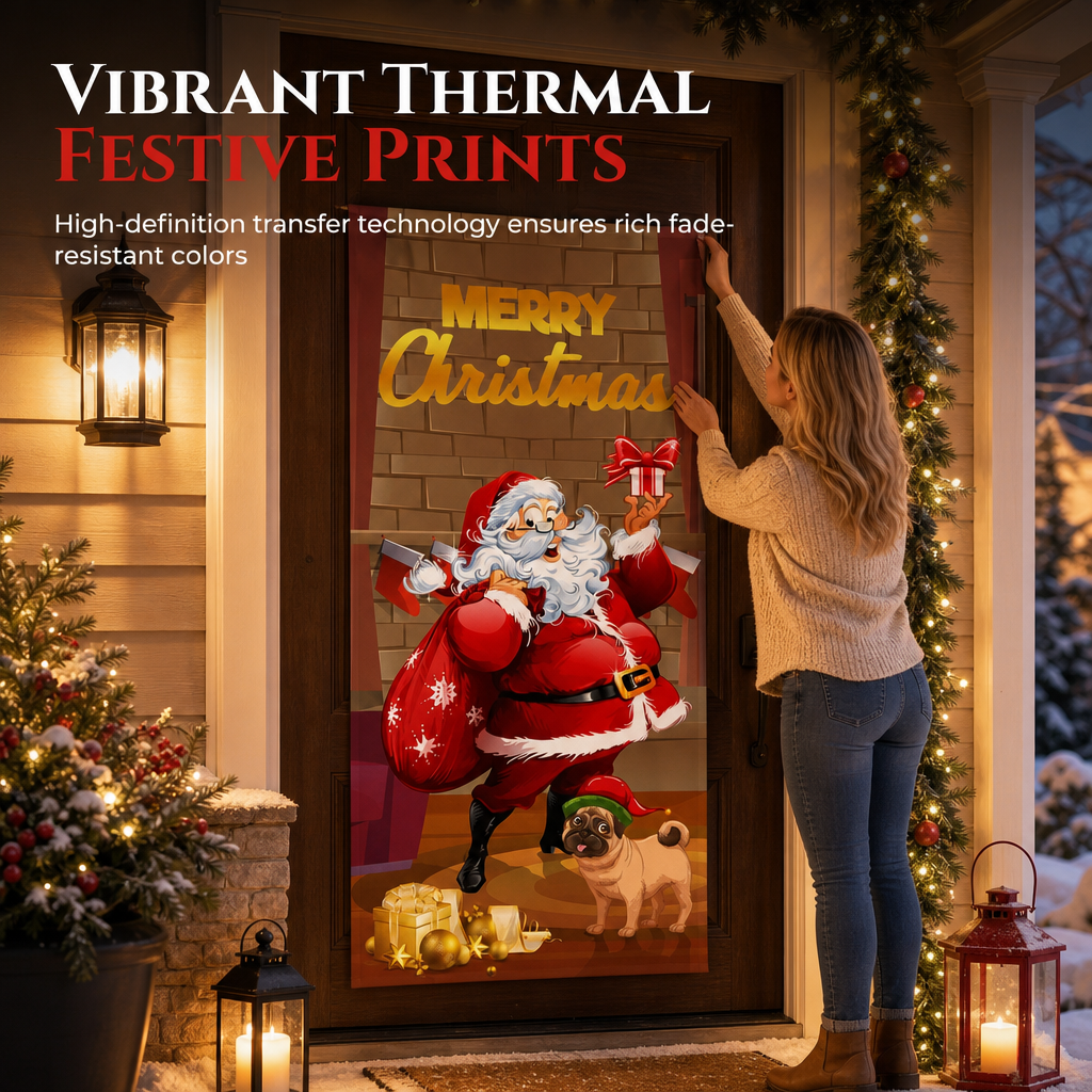 🎄 50% OFF NOW! Christmas Front Door Decoration – Festive Santa, Elf & Holiday Door Cover – Easy Installation in Under 1 Minute