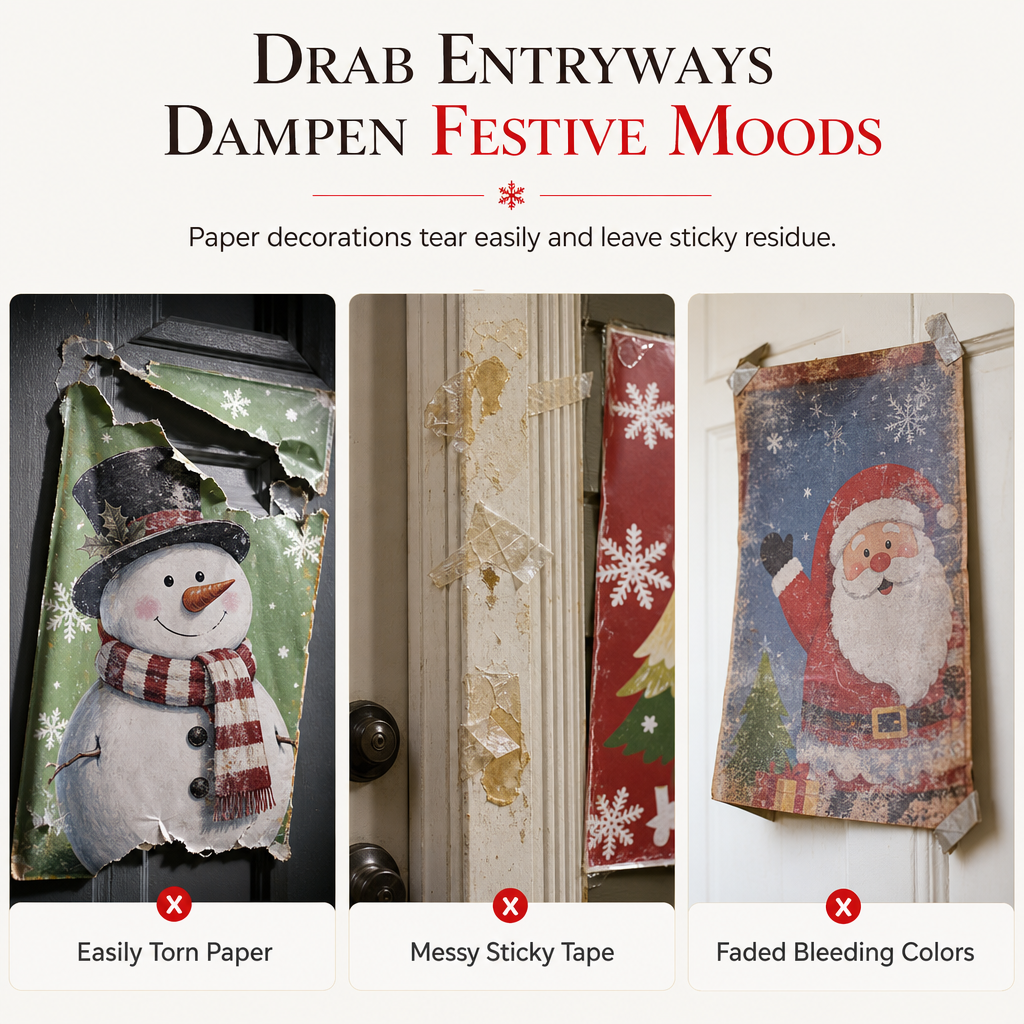 🎄 50% OFF NOW! Christmas Front Door Decoration – Festive Santa, Elf & Holiday Door Cover – Easy Installation in Under 1 Minute